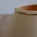 Vintage table lamp in turned wood and fabric lampshade