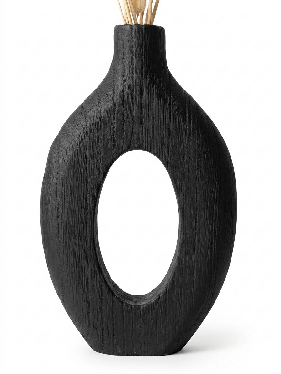 Burnt wood vase