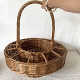 Bar basket or plant holder in woven wicker