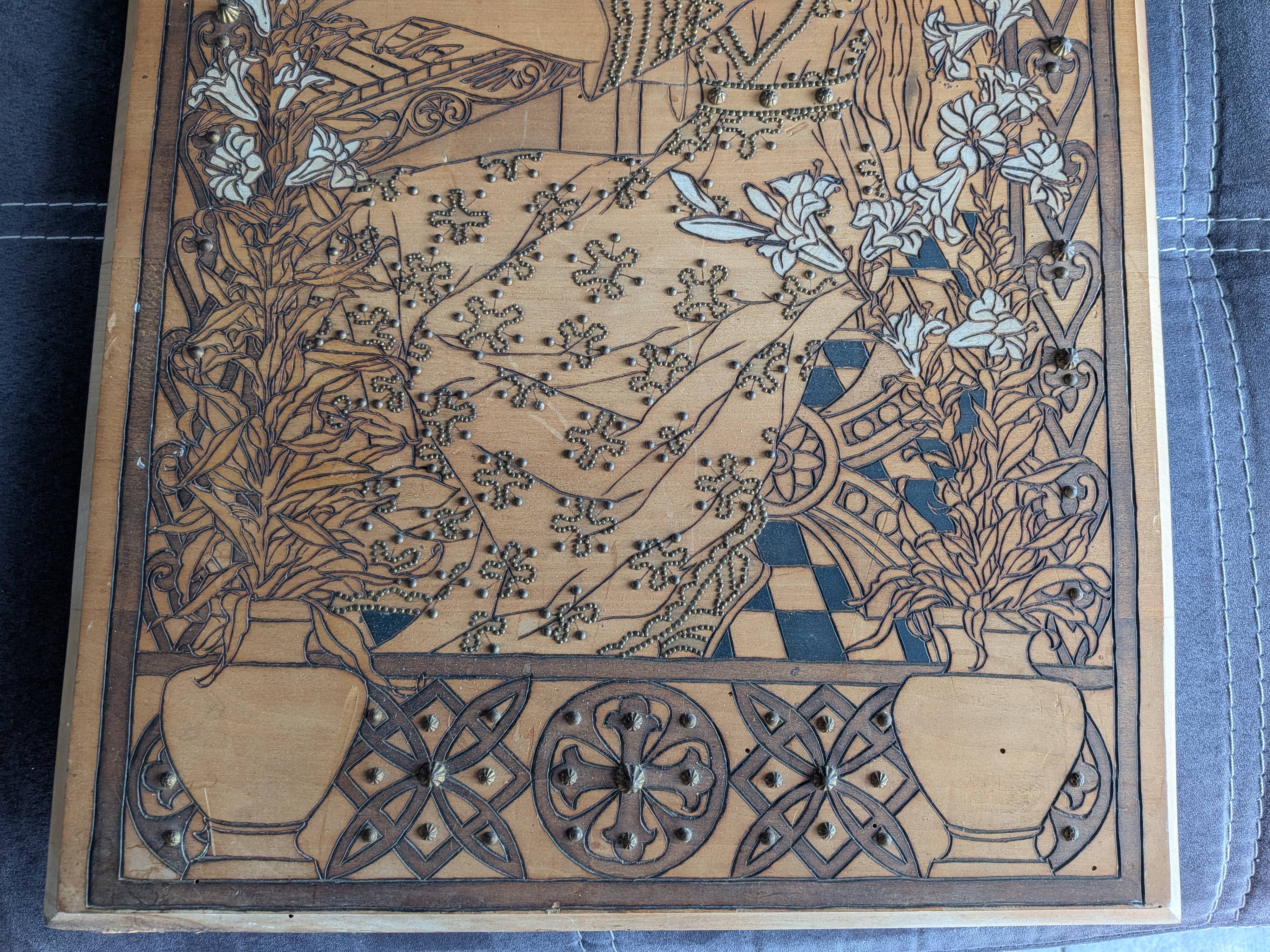 Panneau décoratif en bois type art nouveau