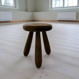Sculptural stool in stained pine, attributed to Ingvar Hildingsson, Sweden 1970.