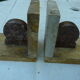 Pair of art deco book greenhouses in marble and travertine