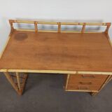 Desk and its rattan chair