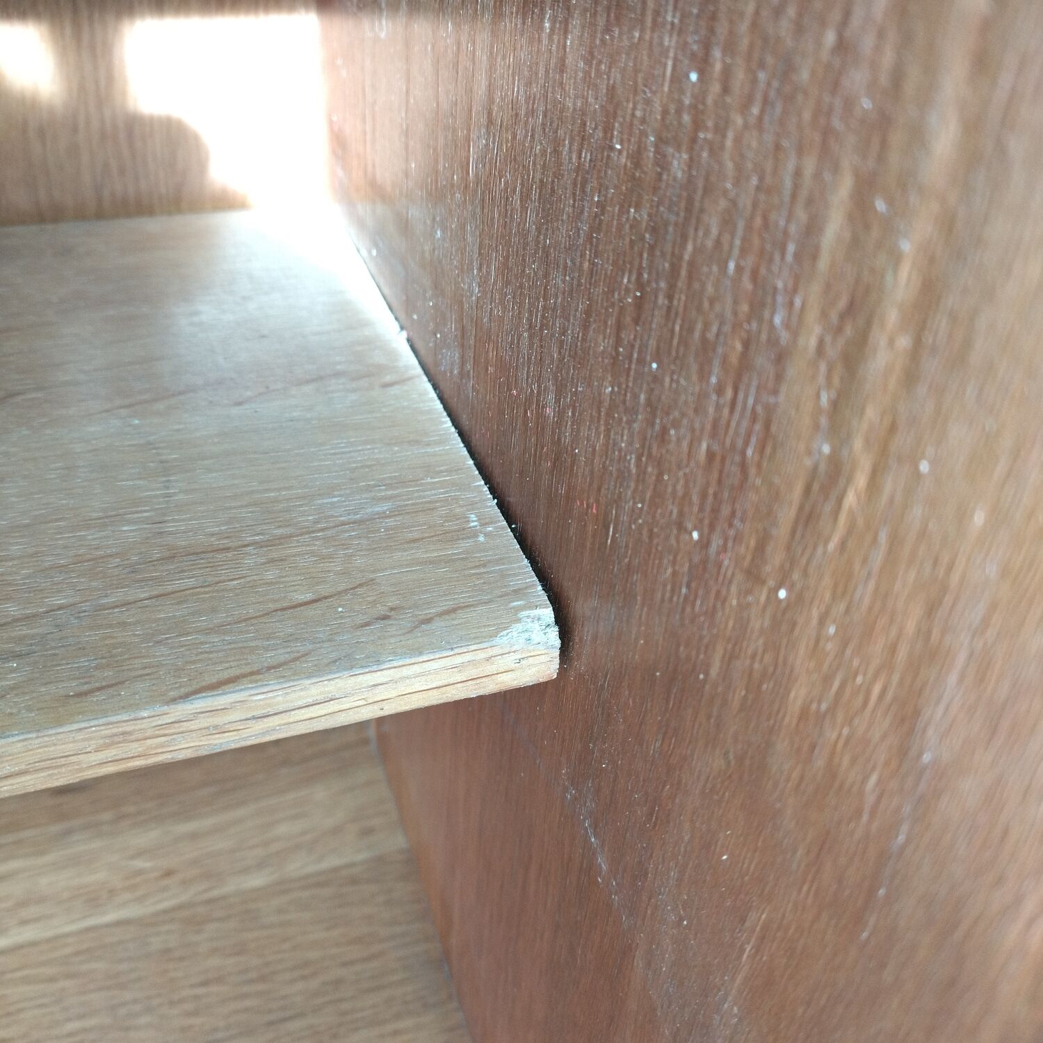 Glass bar veneered wood 50s compass