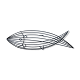 Basket in black lacquered metal "fish"