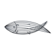 Basket in black lacquered metal "fish"