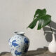 Vase chinois bleu et blanc poisson
