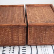 Maugrion rattan bedside tables