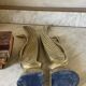 Pair of brass bookends, sculptural swans in Art Nouveau style.
