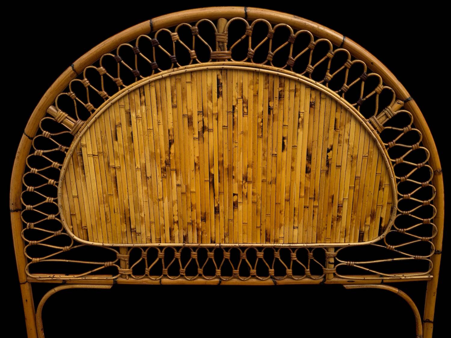 60's Rattan Headboard Italy