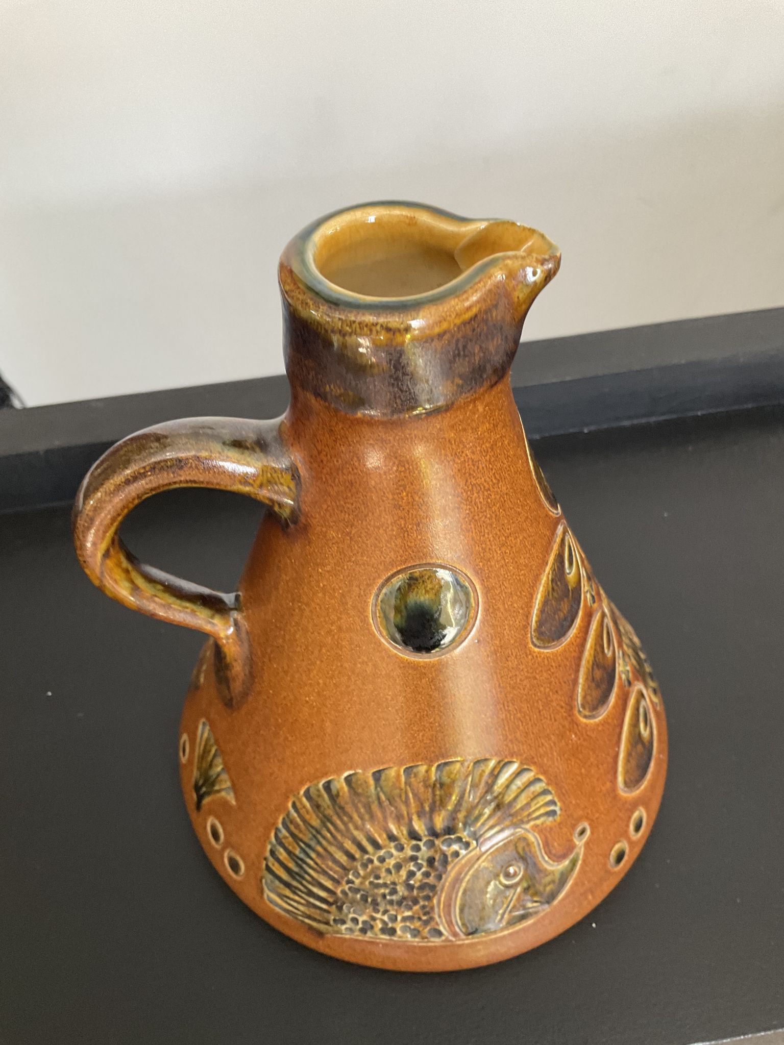 Cruche vintage en céramique des années 70