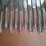 12 dixi knives in silver metal, filet model