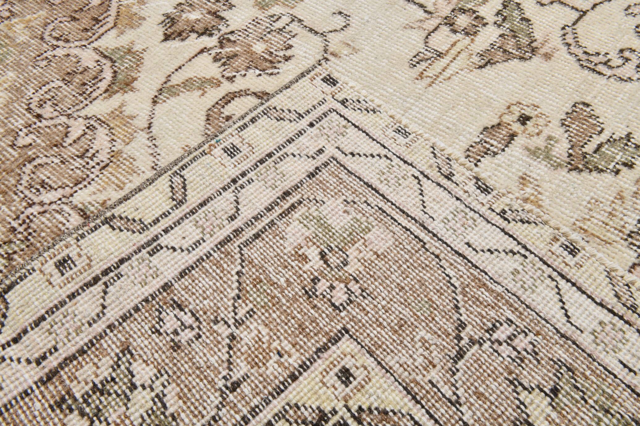 6x9 Beige & Brown Oriental Turkish Rug, 173x282Cm