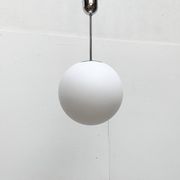 Vintage German space age glass ball pendant lamp by Limburg.