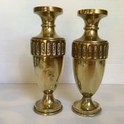 Pair of brass vases