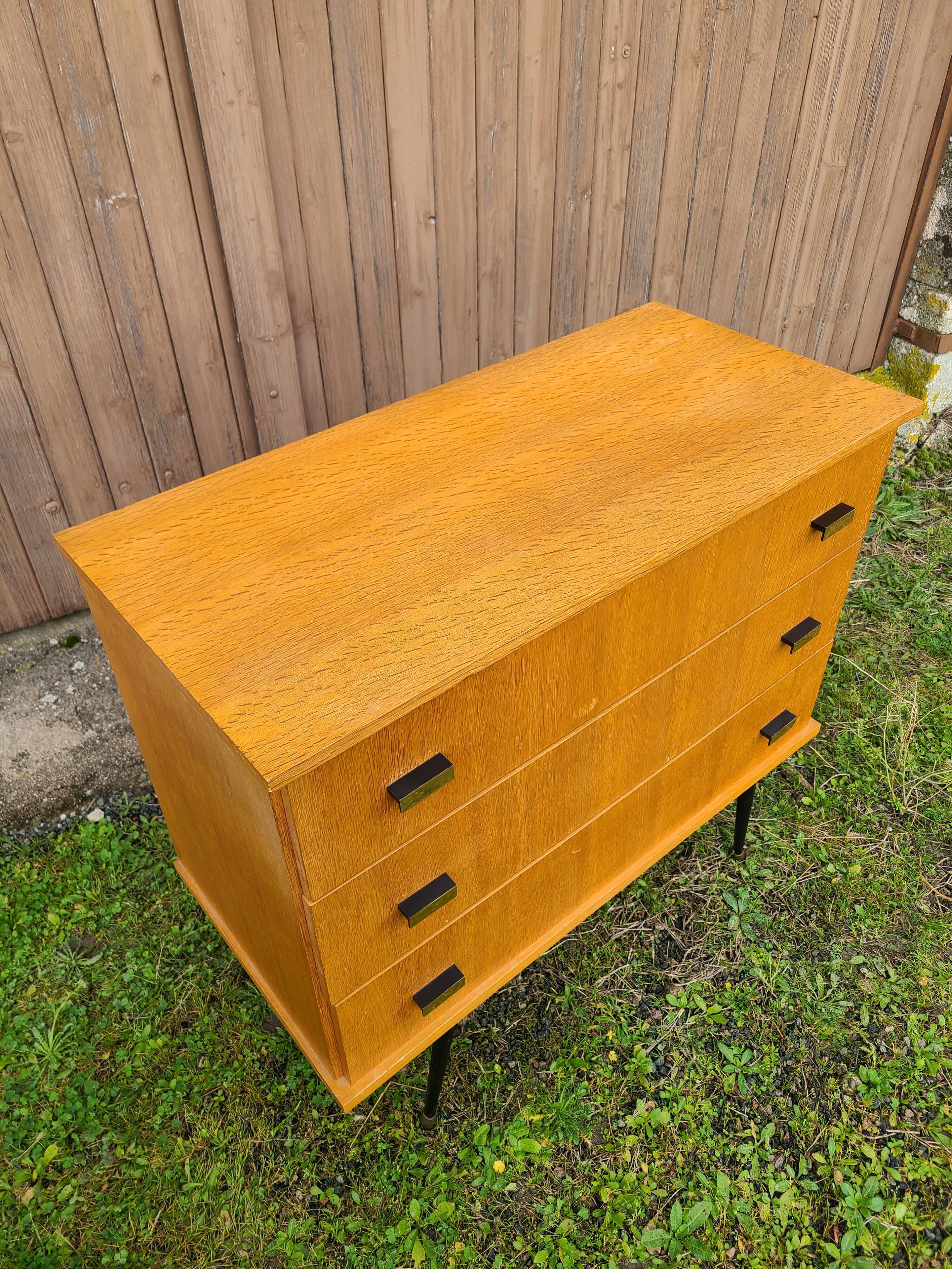 Vintage chest of drawers feet compass gilded brass