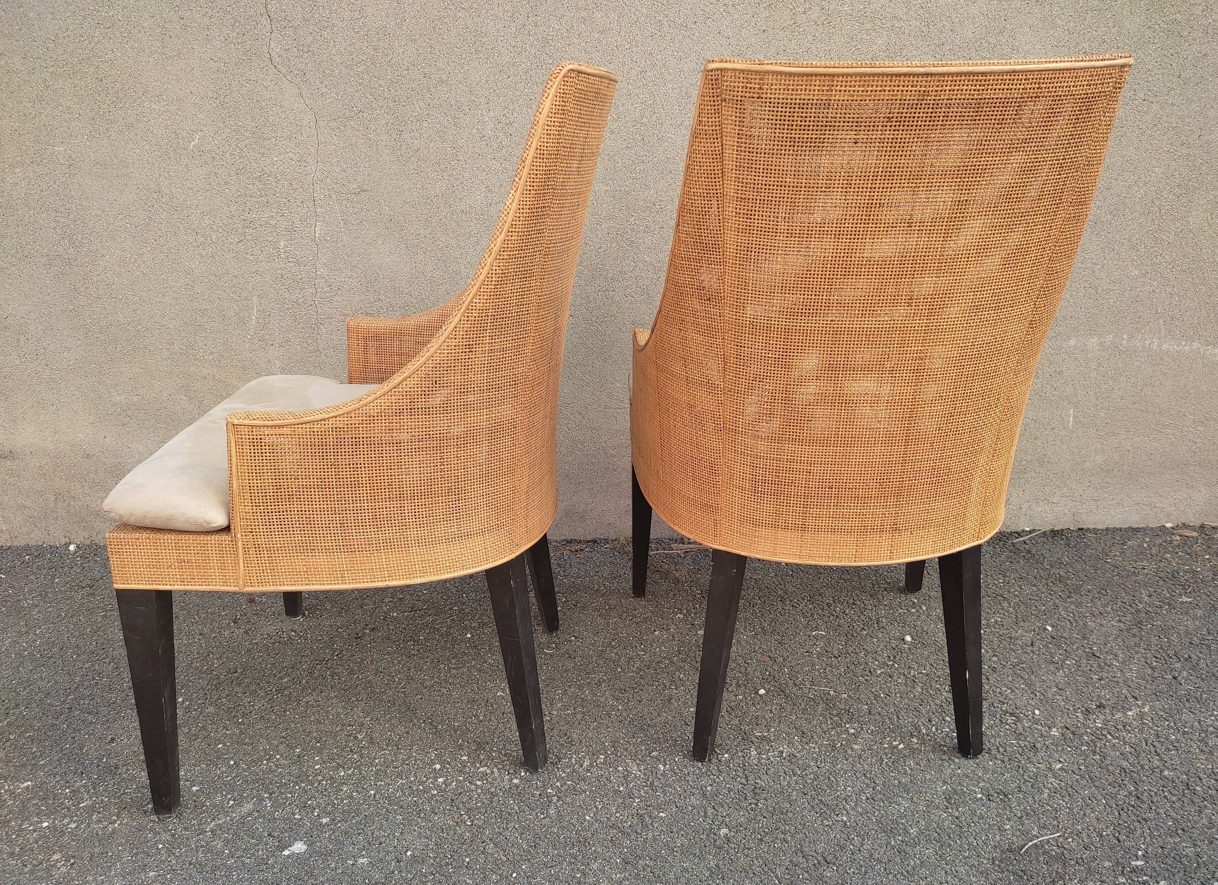 Canine rattan armchair