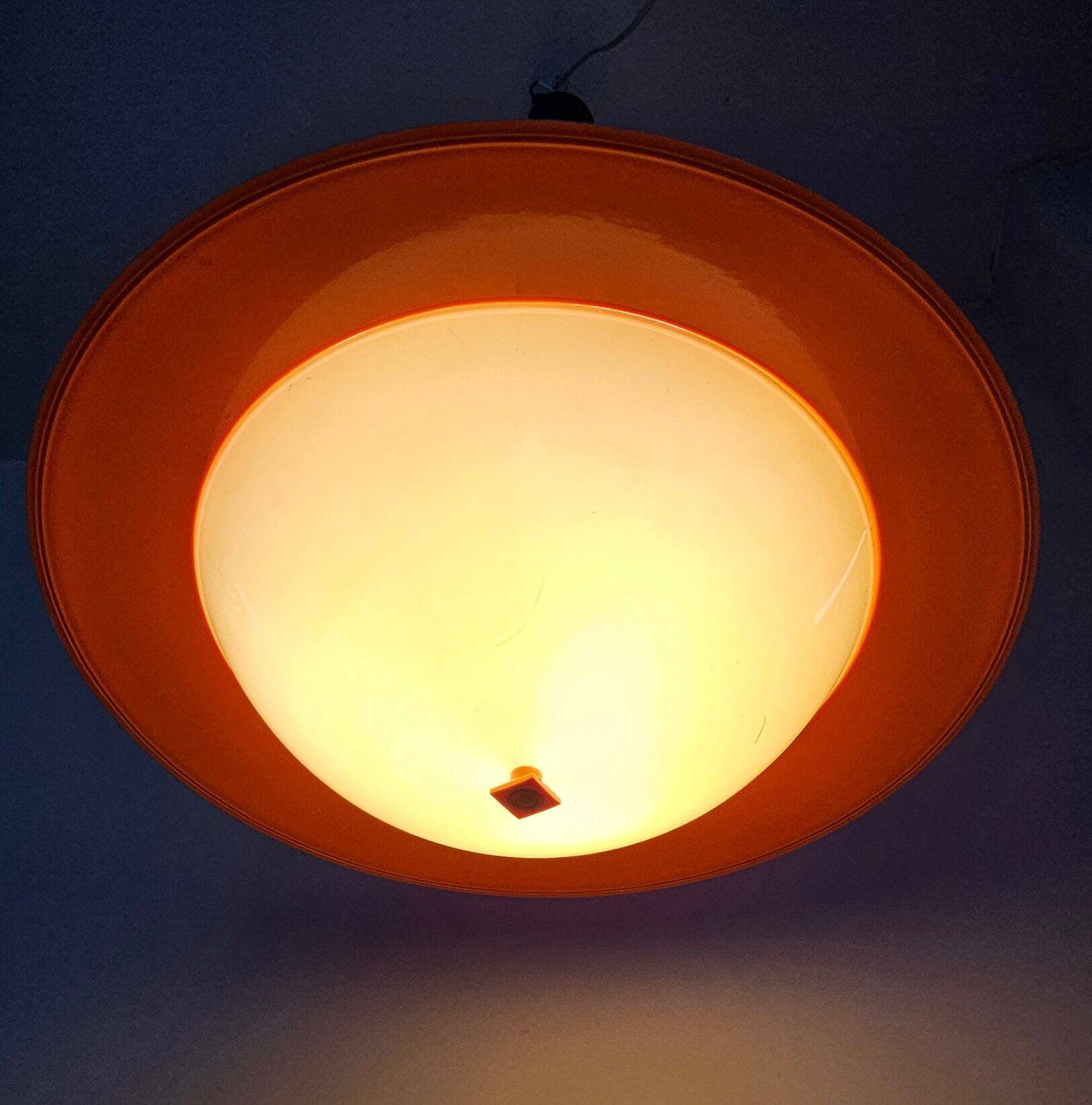 Vintage Two-Tone Pendant Lamp • UFO • Space Age • 1960