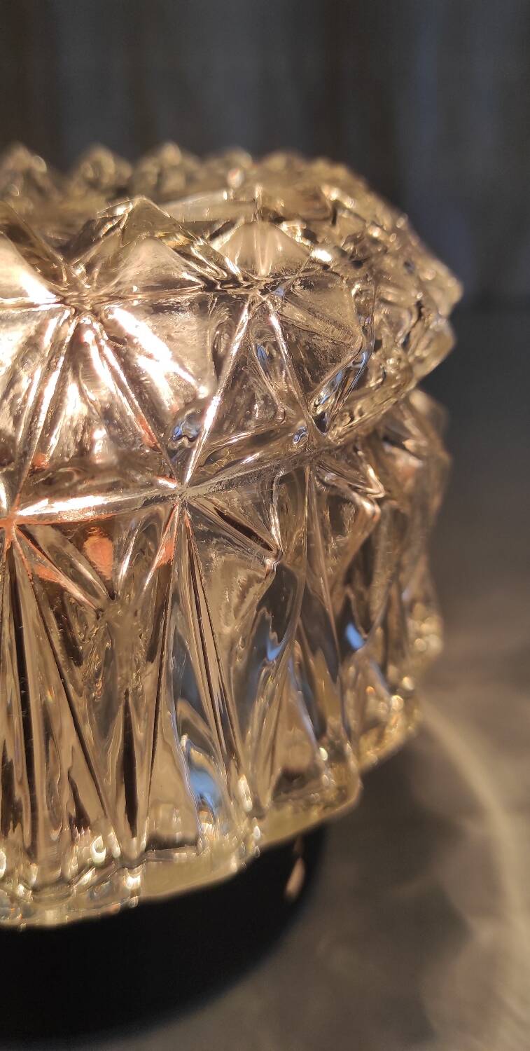 Molded glass ceiling or wall light - 60s/70s