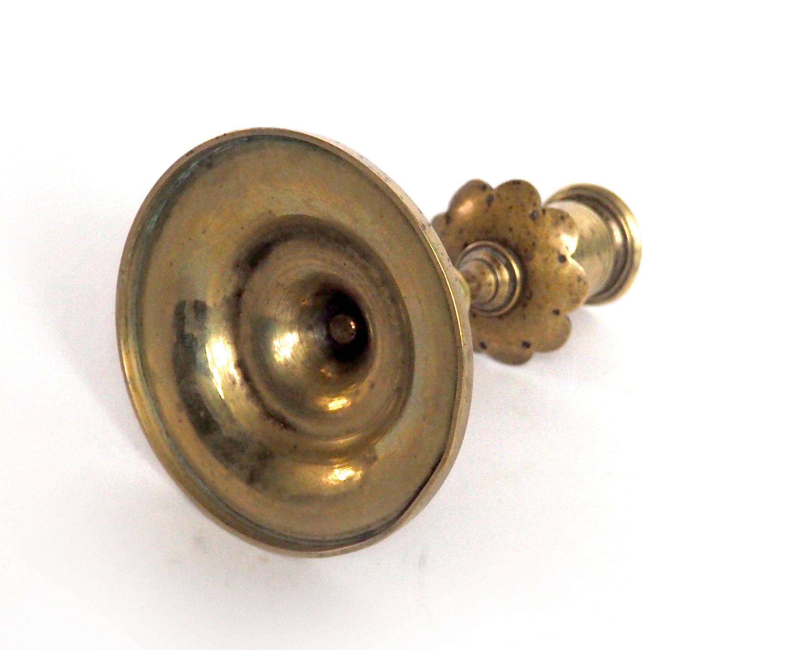 Brass candlestick with flower neck