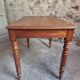 Antique French oak writing desk with 2 lockable drawers, circa 1920.