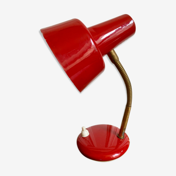 Lampe à poser vintage en métal rouge, 1970