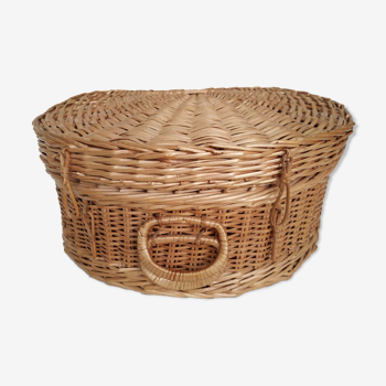 Rattan and wicker suitcase