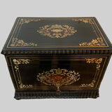 Complete liquor cellar Boulle Box Napoleon III Box Marquetry XIX century