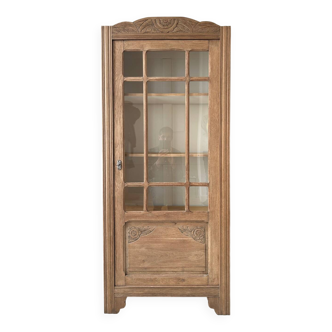 Armoire vitrée en chêne brut