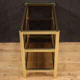 Table d'appoint étagère design en métal doré des années 80