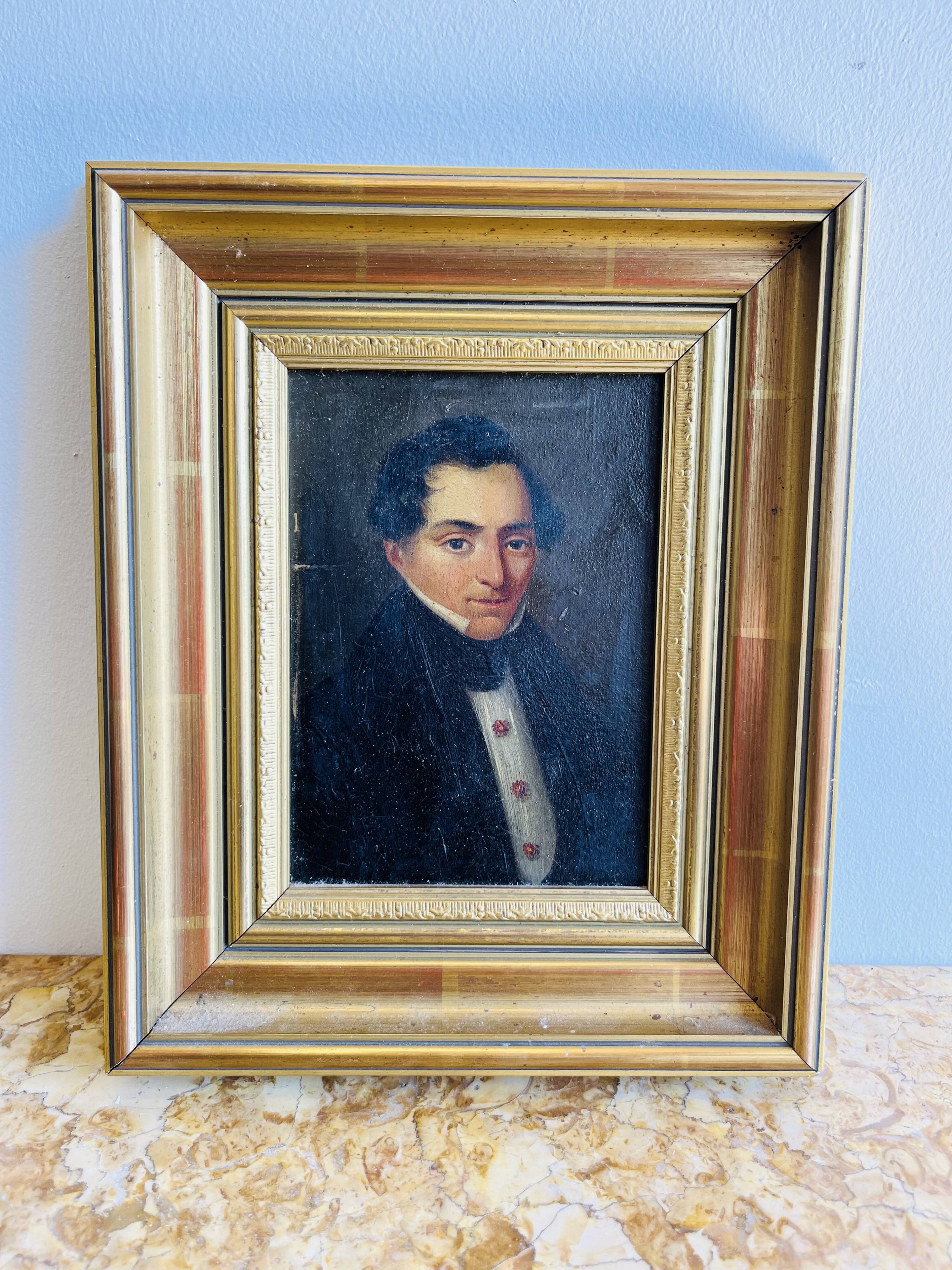 Oil painting on panel Henri Möckly 1805-1881