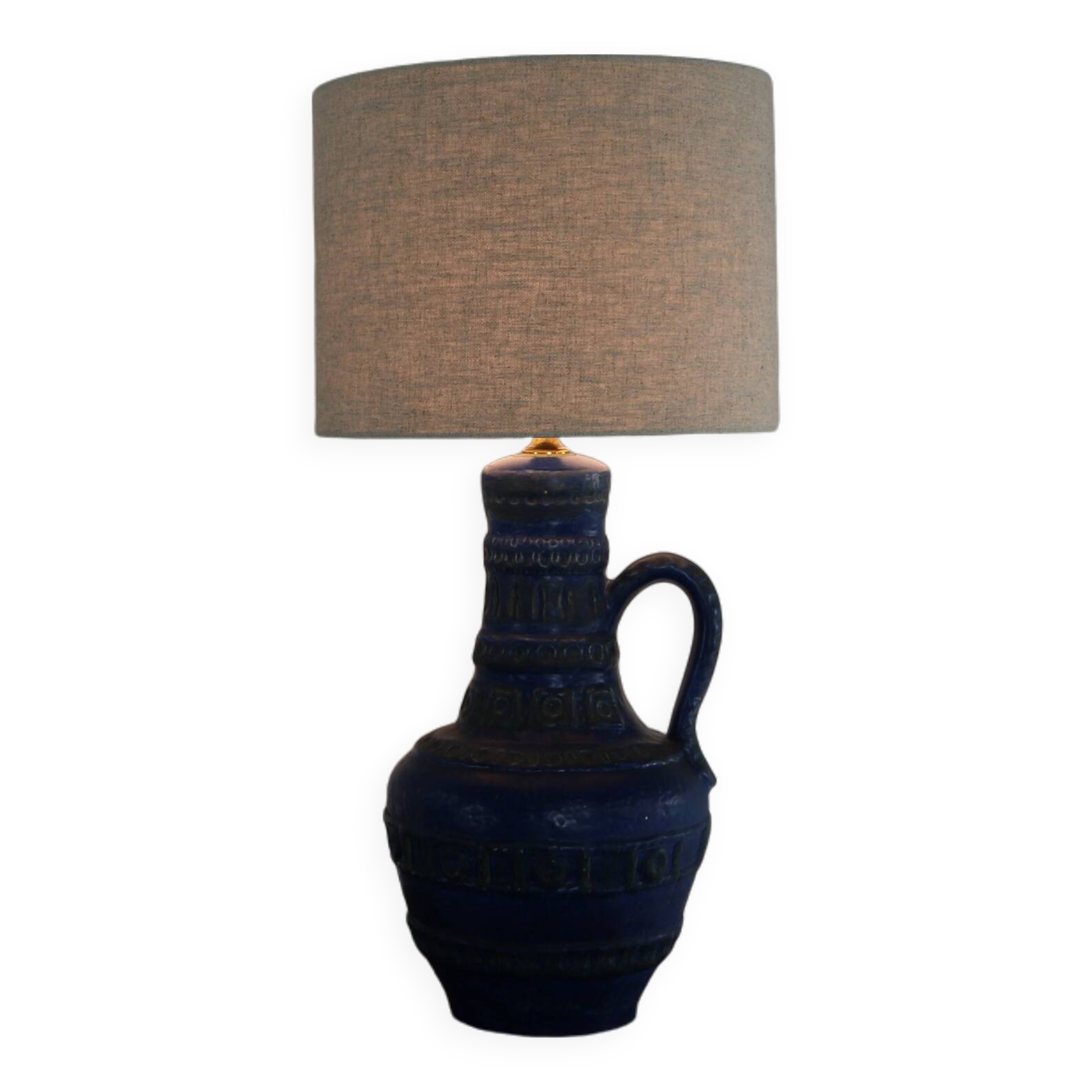Beautiful sixties blue ceramic floor / table lamp