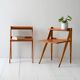 Paire de tables de chevet scandinaves en teck avec étagères des années 1960