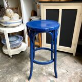 Sea stool in navy blue arched beech