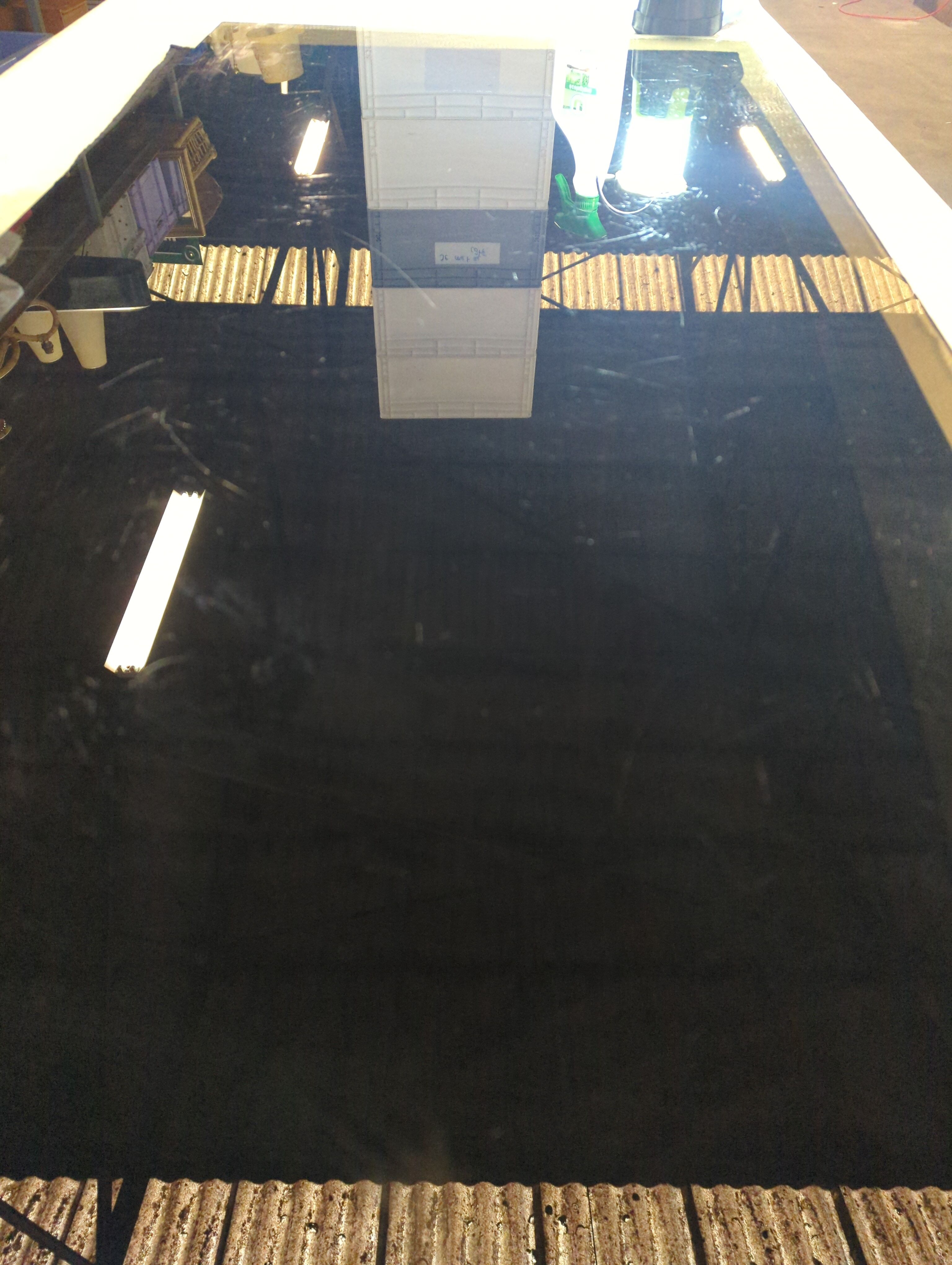 Coffee table bamboo smoked glass