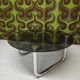 Vintage 1970s smoked glass chrome coffee table