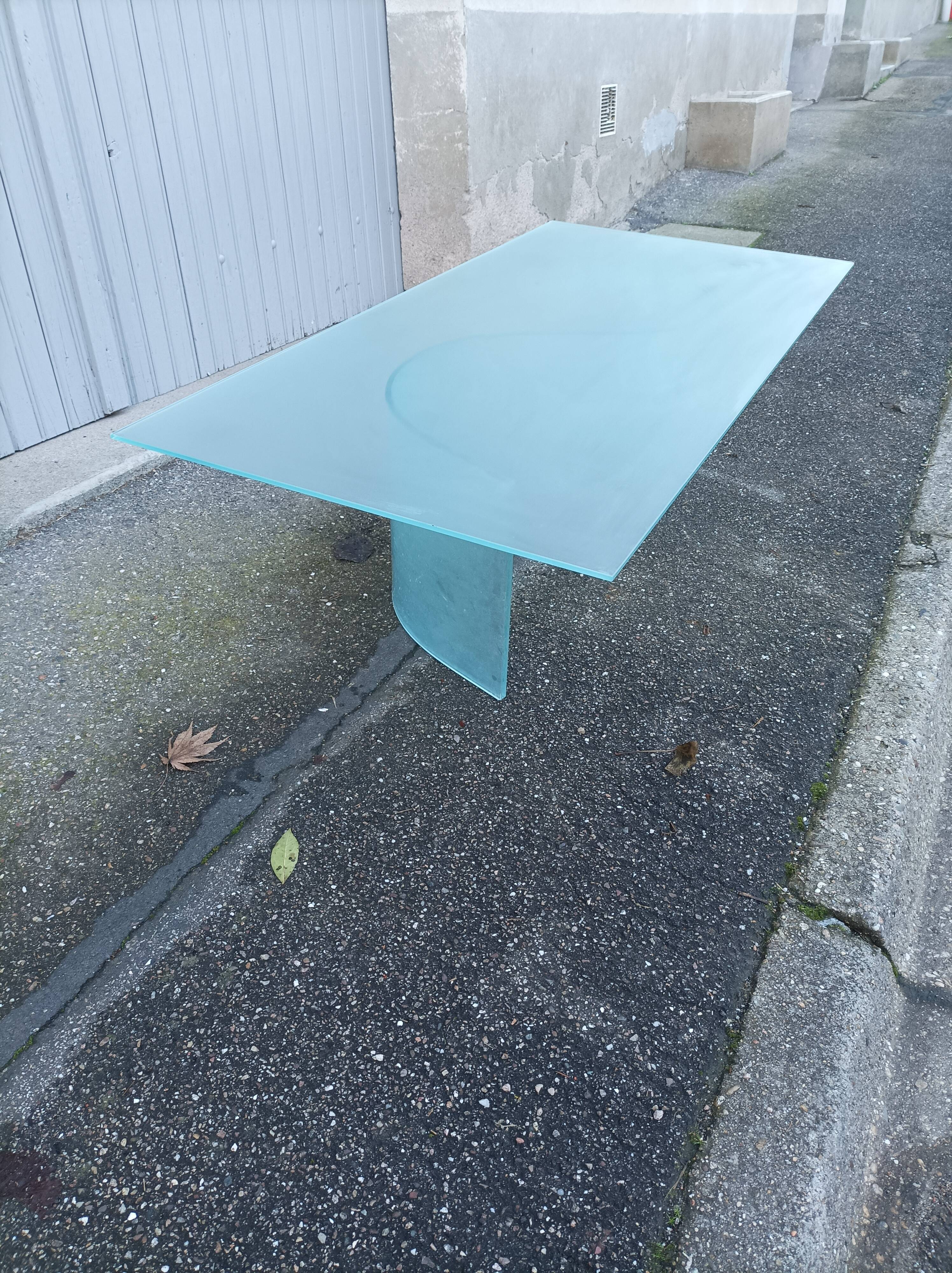 Vintage opaque glass coffee table