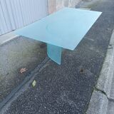 Vintage opaque glass coffee table