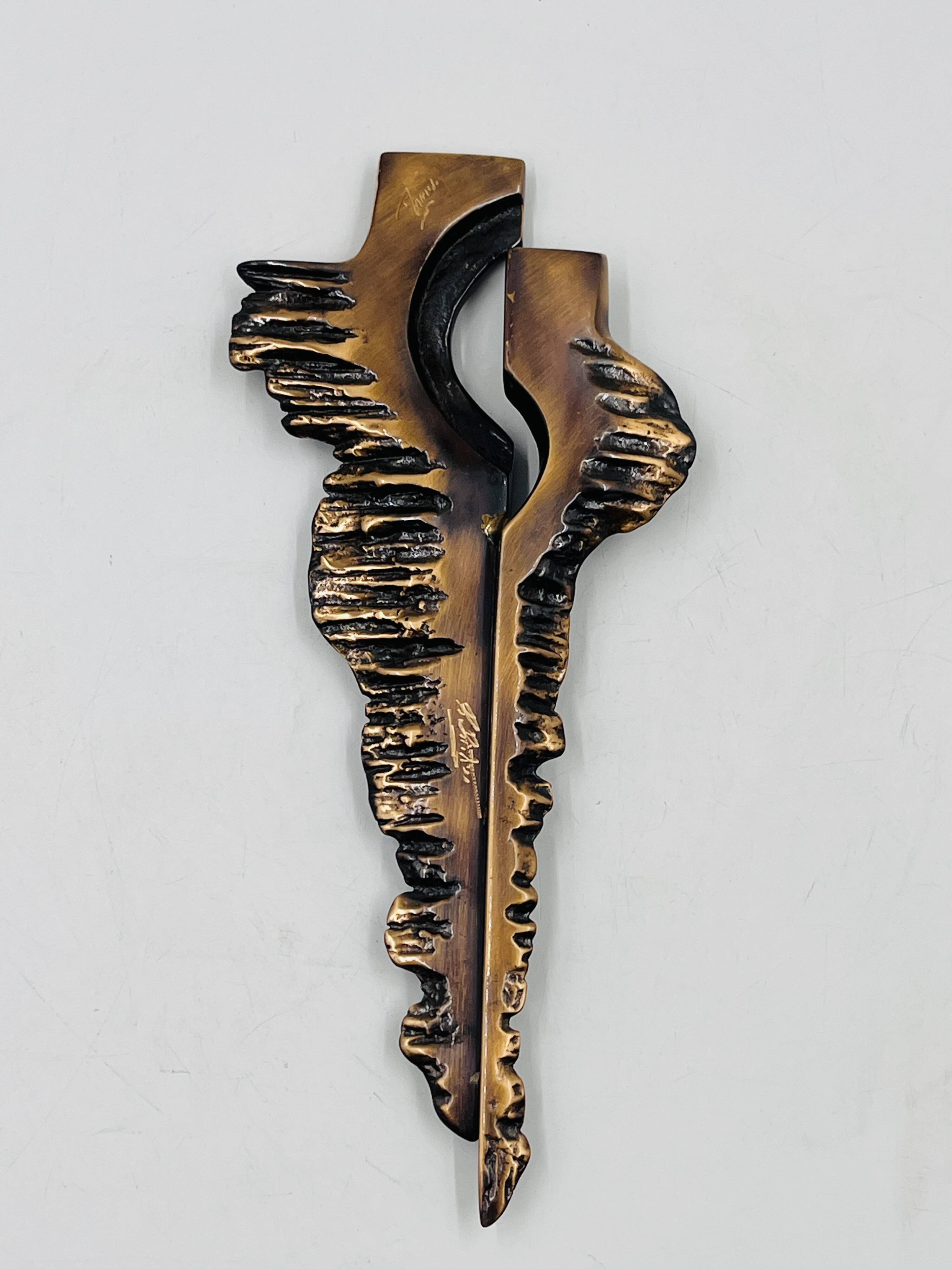 Brutalist bronze crucifix