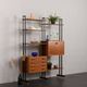 Italian mid century free standing wall unit or room divider with secretaire or bar cabinet, 1960s