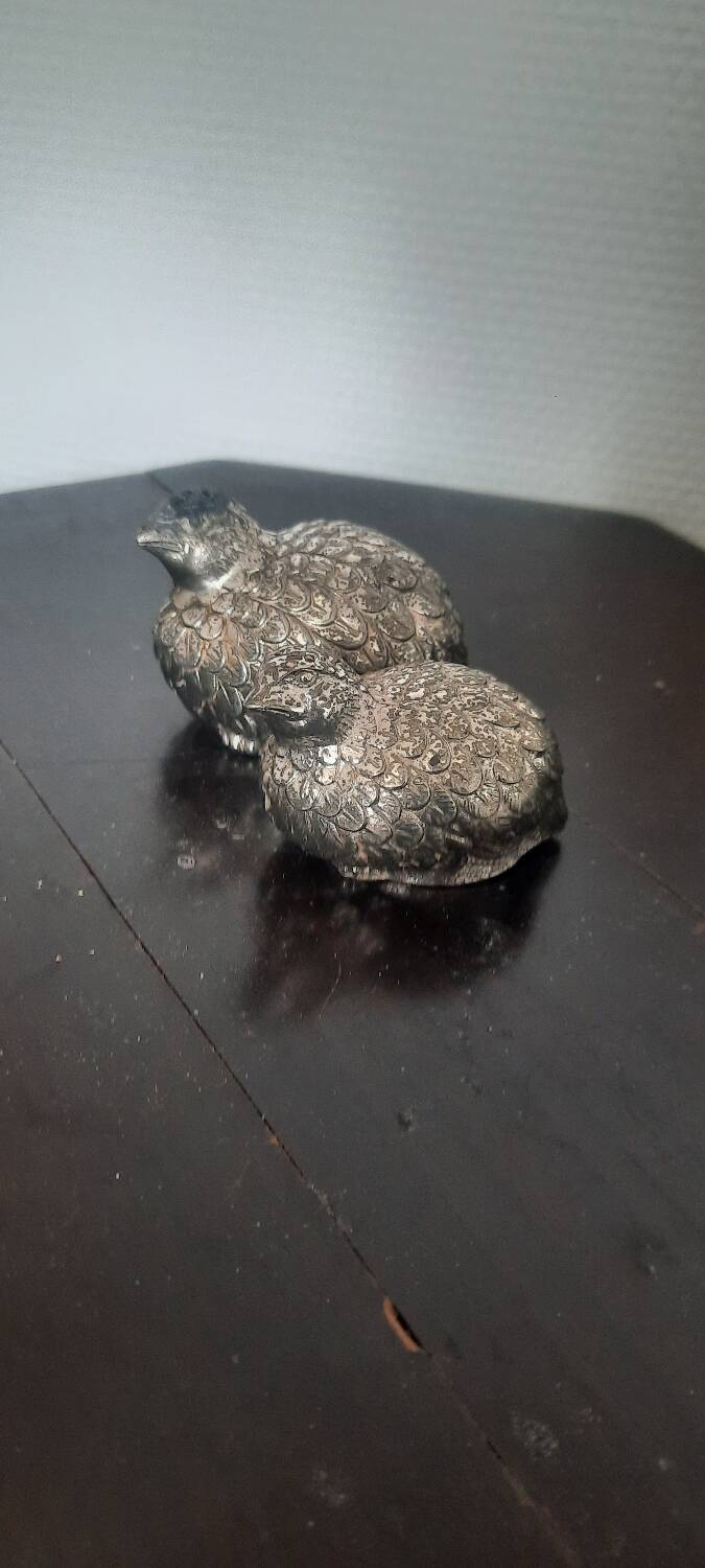 Salière et poivrier métal argenté