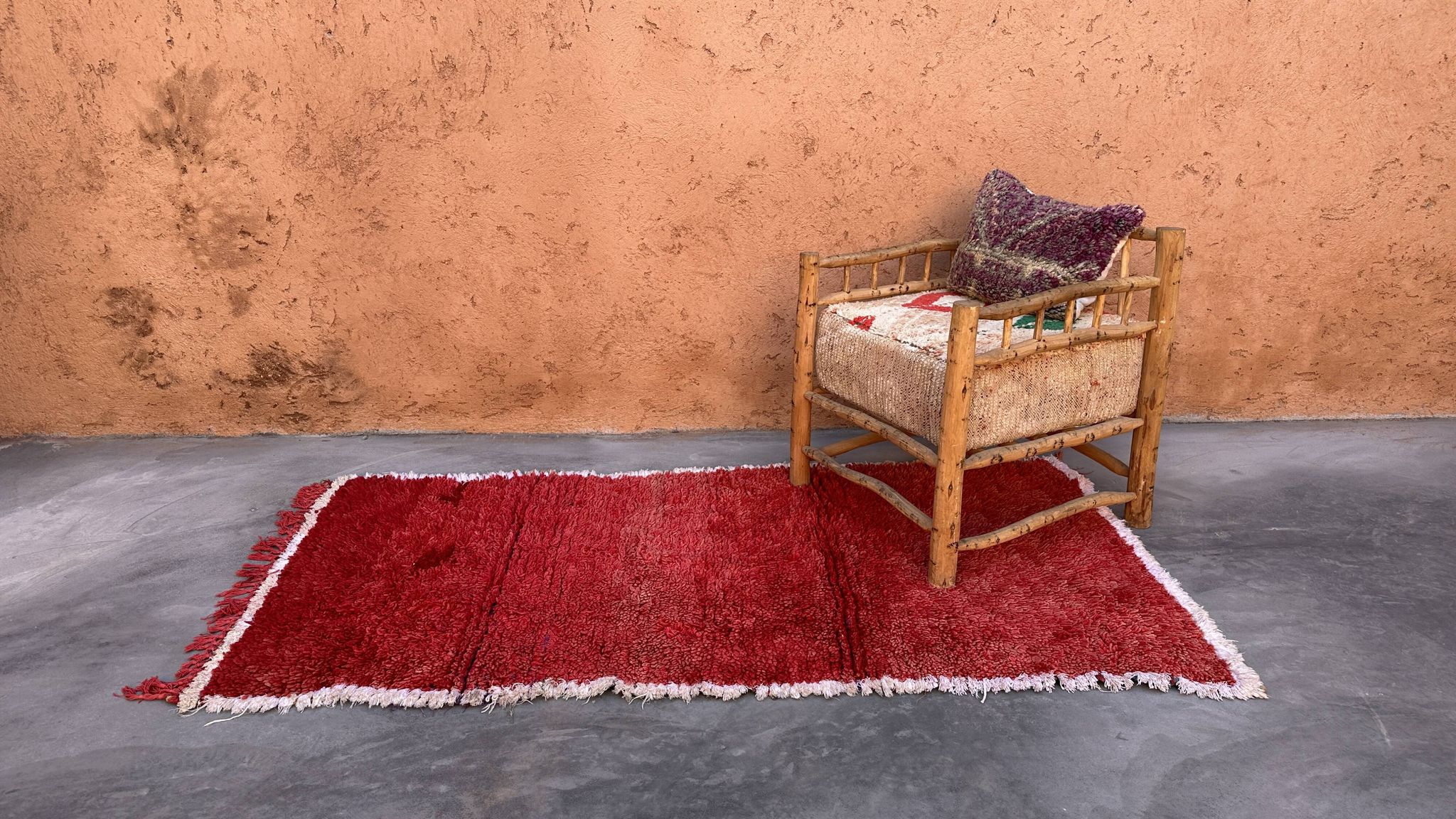 Moroccan rug Beni M'Guild red - 223 x 113 cm