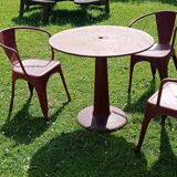Xavier Pauchard for Tolix table G and 3 chairs A56