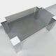 Table basse italienne vintage cidue en verre fumé et métal chromé des années 70