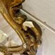 Vintage wall mirror in Louis XV / Baroque style – Carved wooden frame in gold.