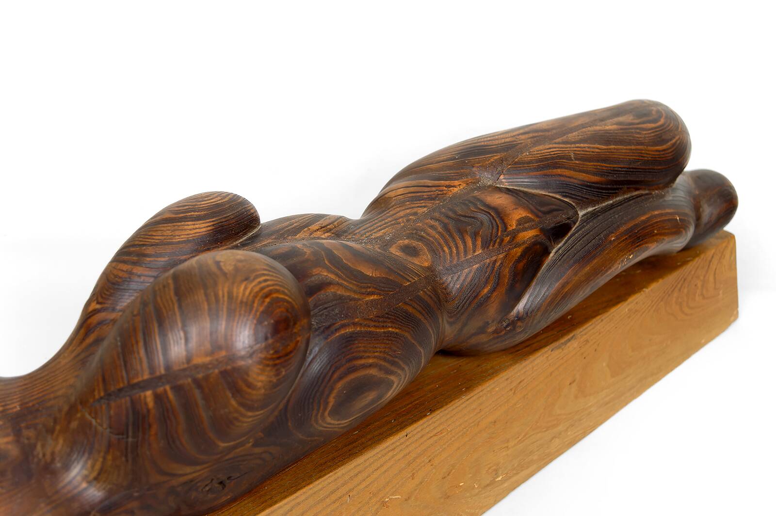 Important Sculpture of a Woman's Body, Cedar and Oak, Brutalism, 1970