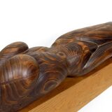 Important Sculpture of a Woman's Body, Cedar and Oak, Brutalism, 1970