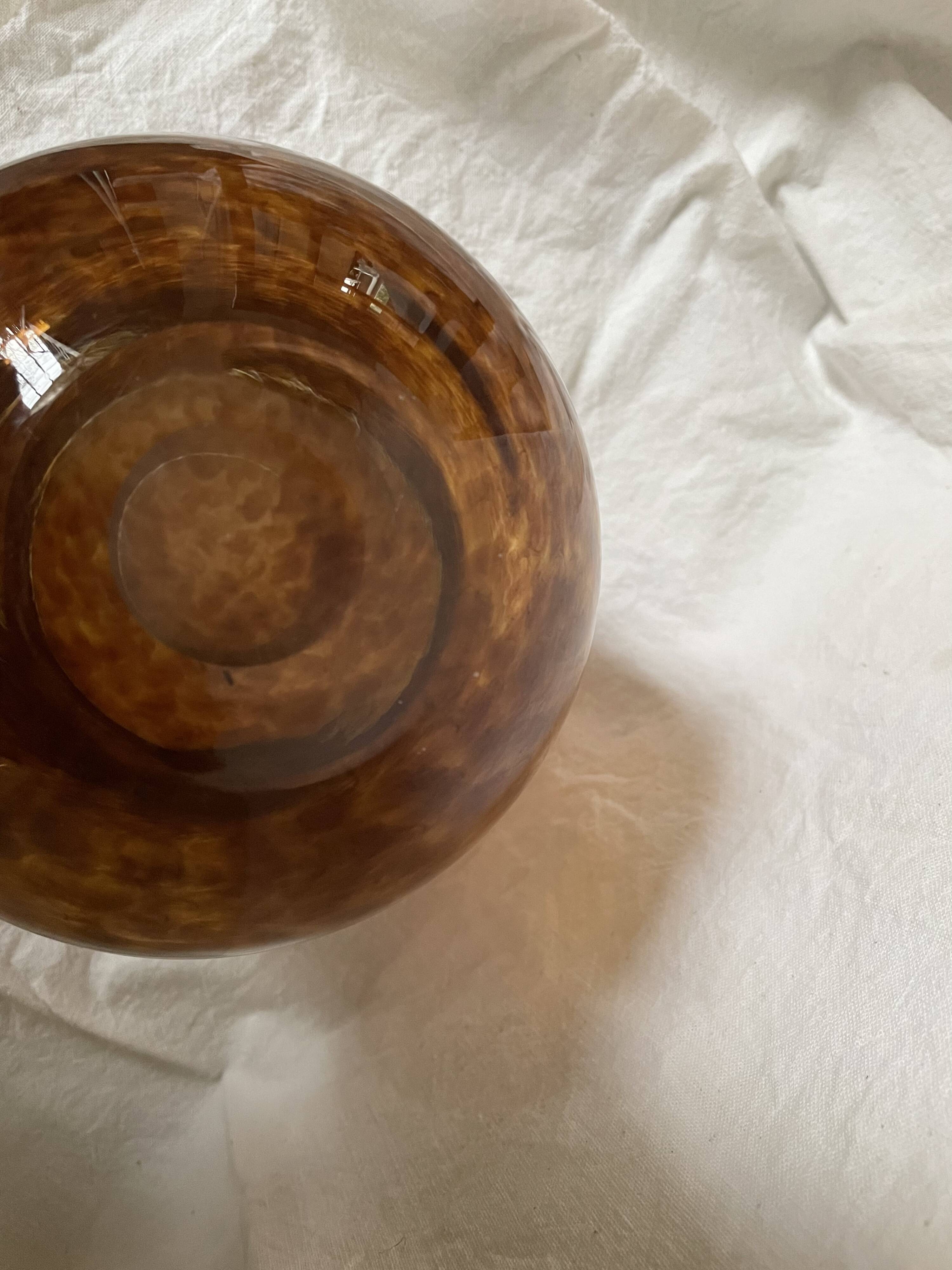 Amber glass vase
