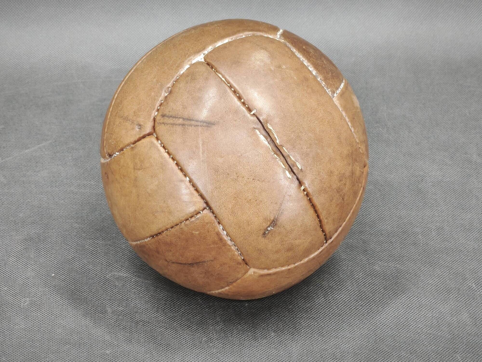 Pair of 1950s Czechoslovak Vintage Leather Medicine Balls