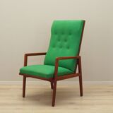 Teak green armchair, Danish design, 1970s, production: Denmark